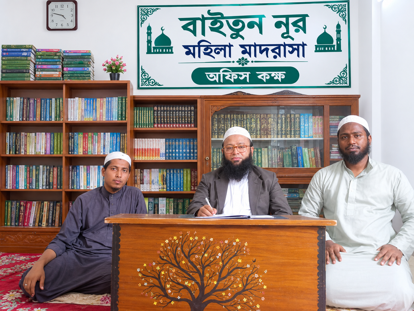 Baitun Noor leaders in the library