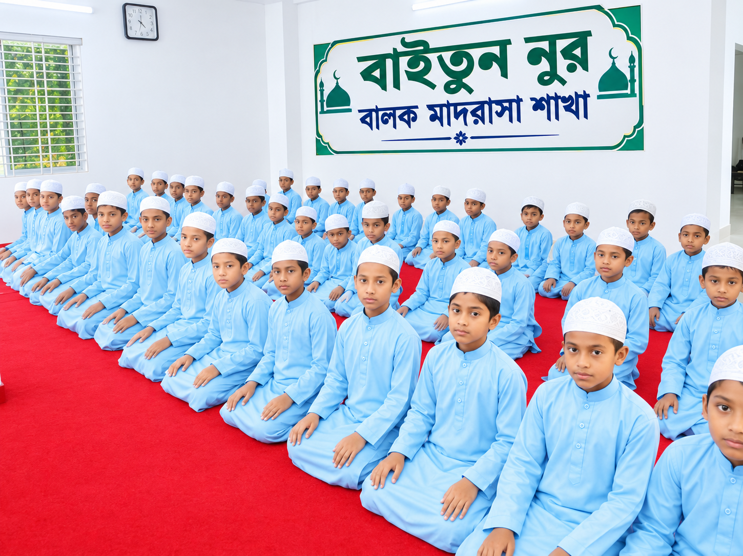 Students learning together in the boys' branch