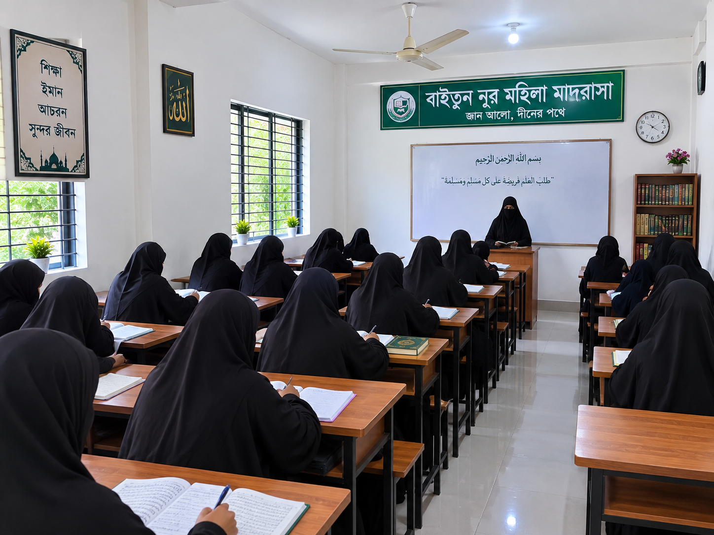 Students studying in a Baitun Noor classroom
